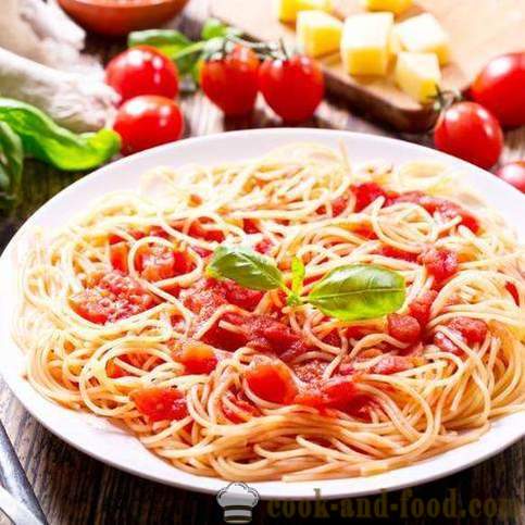 Recept na špagety s rajčaty a sýrem