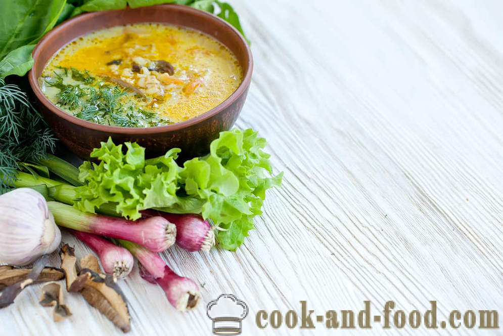 Příprava neobvyklé pokrmy: polévka s hráškem a žampiony - VIDEO recepty doma
